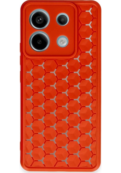 Newface - 816 - Xiaomi Redmi Note 13 Pro 5g Kılıf Petek Silikon Kapak - Edntrend - - Kırmızı