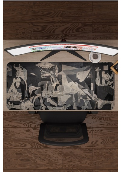Guernica Tablo Pablo Picasso V2 90x40 Xxl Gaming Kauçuk Kaymaz Taban Mouse Pad Fare Altlığı