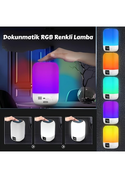 Cosmostech DY20 Mini Alarm - Saat - Uyku Modlu - RGB  - Bluetooth Hoparlör