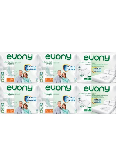 Evony Hasta Bezi Bel Bantlı L-büyük 120 Adet+yatak Koruyucu 30 A