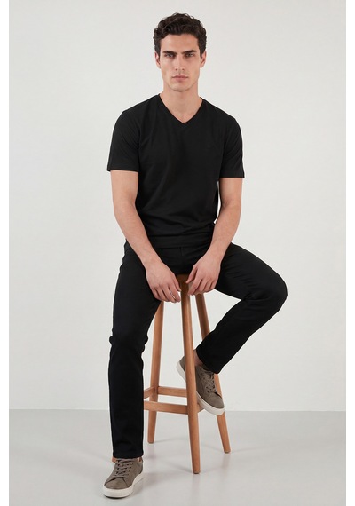 Buratti Pamuklu Regular Fit V Yaka T Shirt Erkek T Shirt 5902719 Siyah