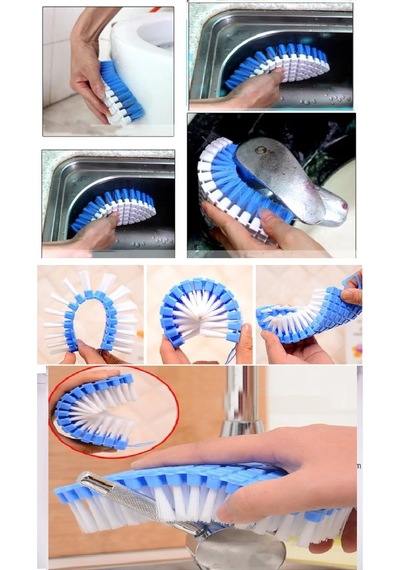Bükülebilir Esnek Kenar Köşe Lavabo Temizleme Fırçası Banyo Mutfak Fırçası