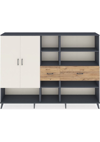 Arges Dolap 10 Raflı 2 Çekmeceli 2 Kapaklı 220x30x163 Antrasit-aytaşı/çam Aytası/atlas Çam - Antrasıt Arges Dolap 10 Raflı 2 Çekmeceli 2 Kapaklı 220x30x163 Antrasit-aytaşı/çam Aytası/atlas Çam - Antrasıt