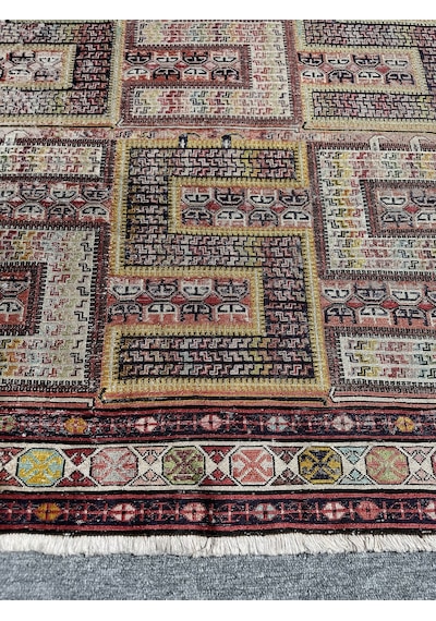 El Dokuma Eskitme İran Halısı 205x270 Yün 6 M2 İnce İran Halısı Lacivert