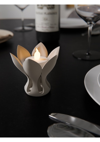 Lotus Çiçeği Tasarımlı Tealight Mumluk Modern Ve Zarif Dekoratif Mumluk