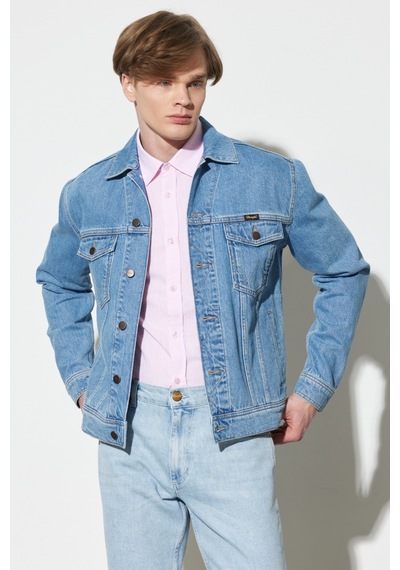 Wrangler Trucker Regular Fit Normal Kesim %100 Pamuk Açık Mavi Jean Kot Ceket W410El44L Mavi Wrangler Trucker Regular Fit Normal Kesim %100 Pamuk Açık Mavi Jean Kot Ceket W410El44L Mavi