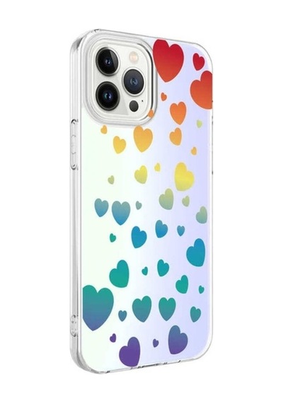 Apple Uyumlu iPhone 13 Pro Max Kılıf Zore M-blue Desenli Kapak Heart No3