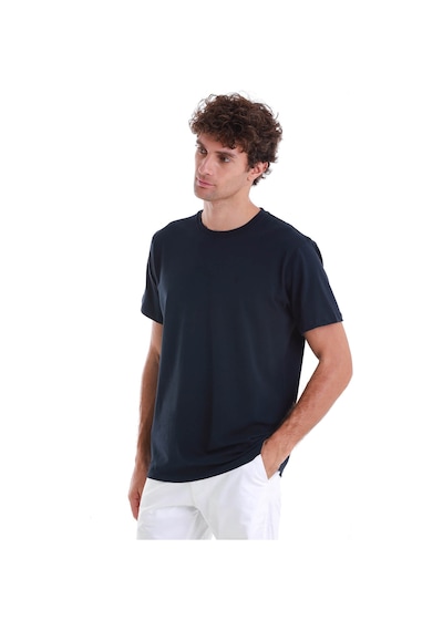 Hatemoğlu Lacivert Regular Fit Düz Pamuklu Bisiklet Yaka Triko Tişört 35102024c015 005 Lacivert
