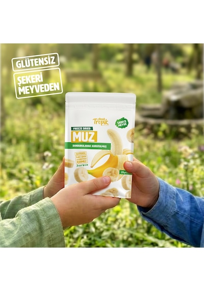 Dondurularak Kurutulmuş Muz 20 G Freeze Dried Meyve Cipsi Çıtır Meyve Kurusu 2 Adet