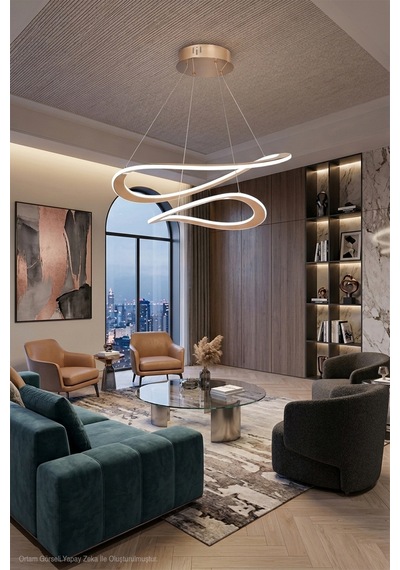 Elena Gold Led Sarkıt Avize - Çift Katlı Dalga Formlu Ada Mutfak Ve Salon Avizesi Altın - Eskitme Altın - Eskitme Elena Gold Led Sarkıt Avize - Çift Katlı Dalga Formlu Ada Mutfak Ve Salon Avizesi Altın - Eskitme Altın - Eskitme