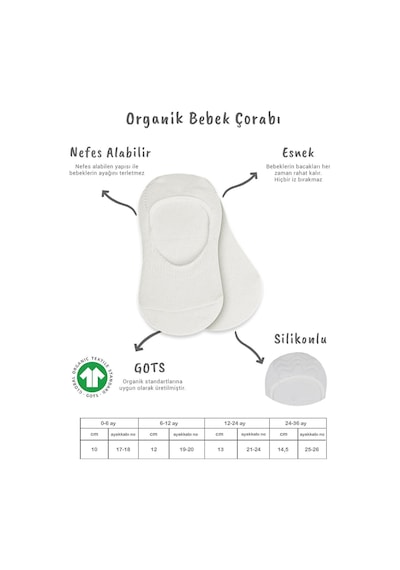 Bistyle 2'li Penye Babet Silikonlu Basic Çorap 30104 Siyah Ekru Ekru - Gri - Siyah