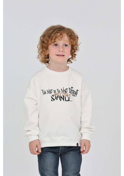 Toontoy Kids Toontoy Erkek Çocuk Tnty Design Baskılı Sweatshirt Ekru