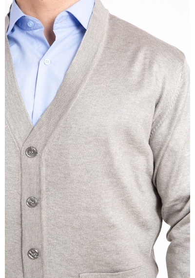 Nacar Store Erkek Gri Yün Triko Örme Baba Hırka