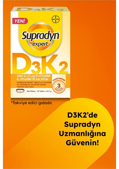 Supradyn Expert D3k2 Ve Kalsiyum 30 Tablet X 2 Adet