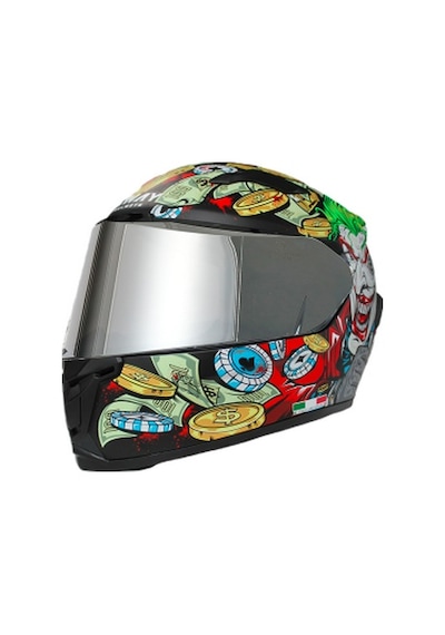Sway SW 820 Ugly Full Face Gümüş Vizörlü Kask