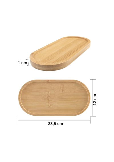 1 Adet Bambu Oval Sunum Ve Servis Tepsisi Ahşap Tepsi Yağdanlık Altlığı Diğer
