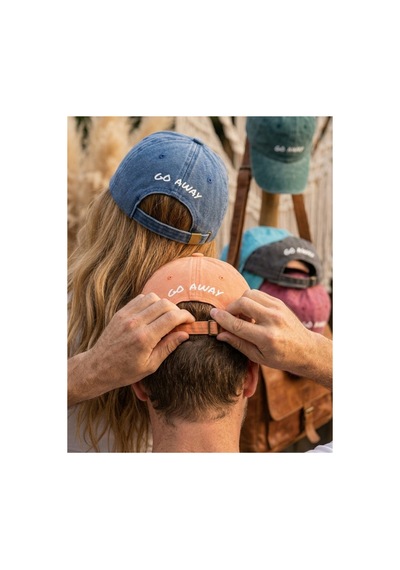Emybox Krem Unisex Arkası Baskılı Yıkamalı Pamuk Şapka -arkası Yazılı Ayarlanabilir Eskitme Vintage Kep Bej
