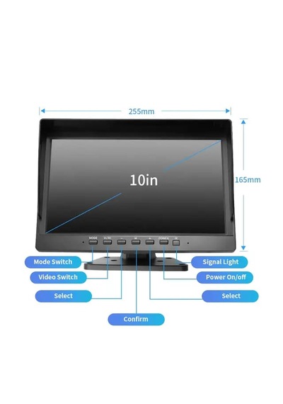 Hybrid Dvr 10'' Ekran 4 Ad 170'' Balık Gözü Lens Geniş Açı Kamera
