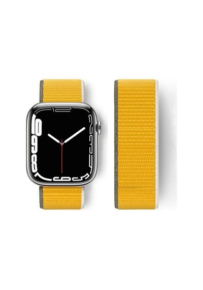 Watch 42mm Hasırlı Cırtcırtlı Kordon - Sarı