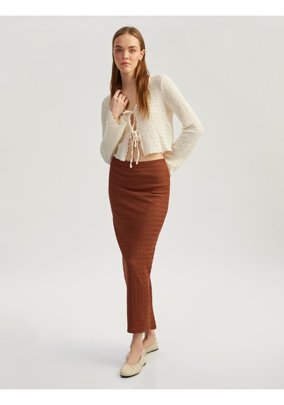 Koton Yüksek Bel Slim Fit Yırtmaç Detaylı Astarlı Midi Kalem Etek Kahverengi 5sal70006ık Kahve Koton Yüksek Bel Slim Fit Yırtmaç Detaylı Astarlı Midi Kalem Etek Kahverengi 5sal70006ık Kahve