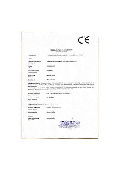 Minimalist Lambader Safir Meşe Şapka Rengi