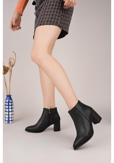 Nesilshoes Nesil Shoes Senyo 850 Siyah Fermuarlı Kadın Bot