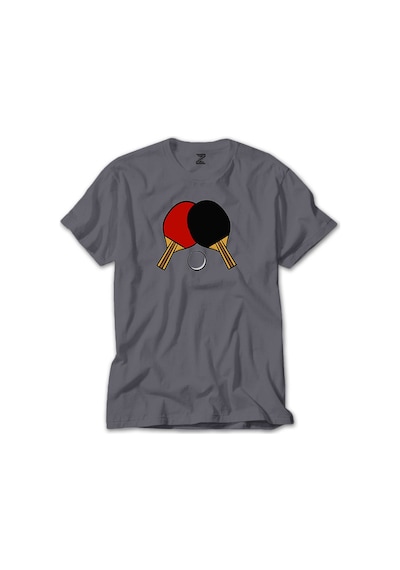 Ping Pong Rackets Colored Gri Tişört Gri