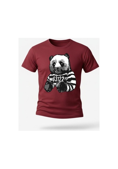 Urbantrendstore Unisex Panda Mahkum Temalı Oversize Fit Rahat Geniş Salaş T-shirt Günlük Tişört Bordo Urbantrendstore Unisex Panda Mahkum Temalı Oversize Fit Rahat Geniş Salaş T-shirt Günlük Tişört Bordo