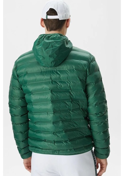Lacoste Synthetic Fill Jacket Gizlenebilir Kapişonlu Şişme Erkek Mont Yeşil Yeşil