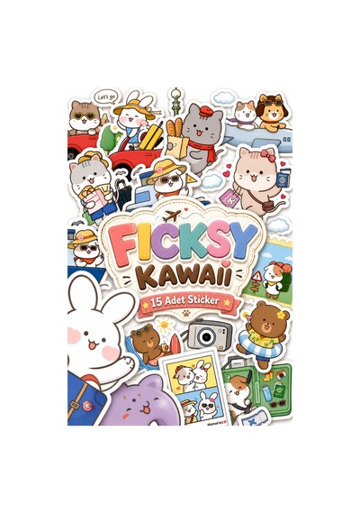 Kawaii Stili Sevimli Hayvanlar Seyahat Temalı Sticker Seti - 15 Adet Etiket Çıkartma Diğer