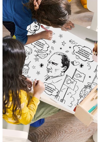 Atatürk, 19 Mayıs, 30 Ağustos, Dev Boyama Kağıdı Boyama Rulosu Büyük Boy 5 Metre - 808522583