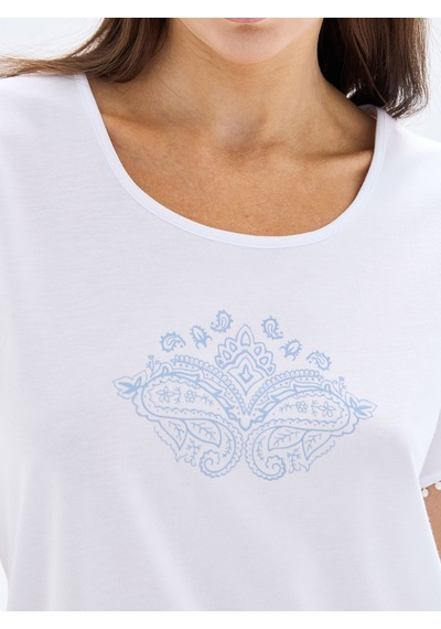 Kadın Pijama Takımı 52027 - Beyaz Beyaz