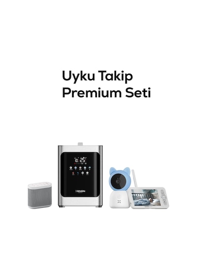 Xenon Smart Uyku Takip Premium Seti 3'lü Monitörlü Mavi Bebek Kamerası 5 İnç, 4.8 L Hava Nemlendirici Ve Beyaz Gürültü Makinesi