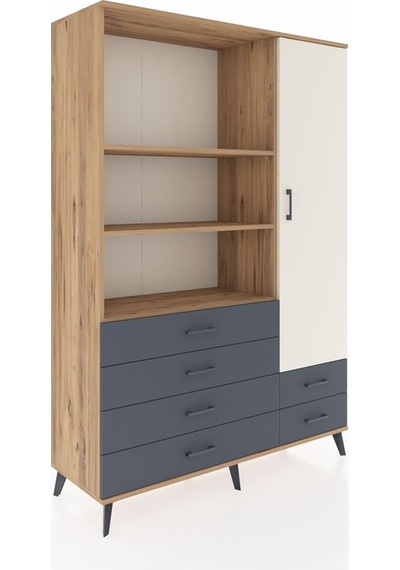 Hyperion Dolap 7 Raflı 6 Çekmeceli Tek Kapaklı 132x44x195 Çam-aytaşı/antrasit Aytası/antrasıt Hyperion Dolap 7 Raflı 6 Çekmeceli Tek Kapaklı 132x44x195 Çam-aytaşı/antrasit Aytası/antrasıt
