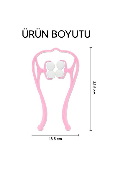 Lb Boyun Bacak Ayak Bel Masaj Aleti Çok Fonksiyonlu Manuel 4 Tekerlekli - Pembe