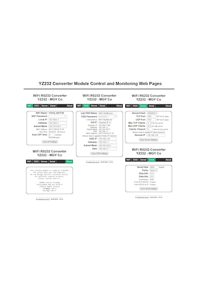 Kablosuz RS232 Veri İletişimi YZ232 WiFi TCP232