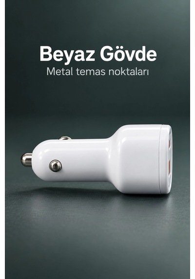 Mey İthalat Çift Portlu Beyaz Oto Şarj Adaptörü Diğer