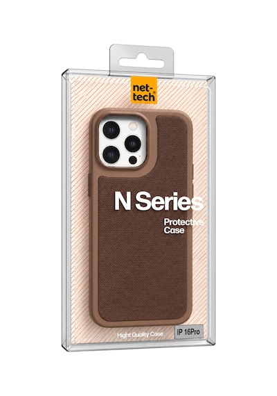 Nettech Apple İphone 16 Pro Uyumlu Nt-n121 Deri Arka Koruma Kılıf - Kahverengi