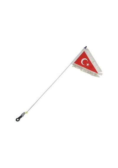 Motosiklet Bisiklet Ebike Bayrak Direği Püsküllü 2 Adet Kırmızı
