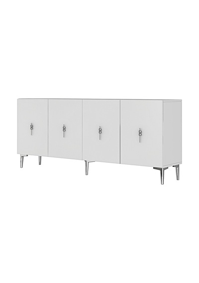 Ka1812bs Salkım Konsol ,tv Sehpası Beyaz-silver 180cm