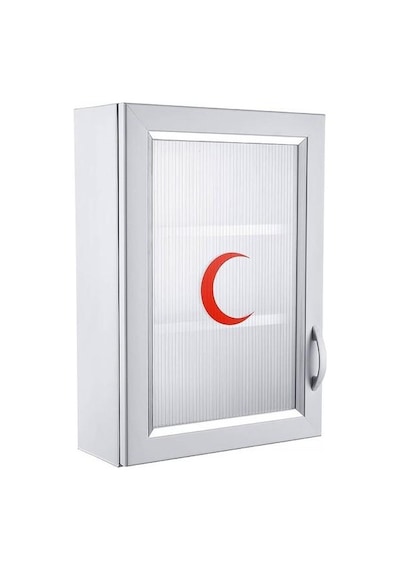 Ecza Dolabı Kapaklı Pvc İlk Yardım Dolabı Çelik Ayna 159