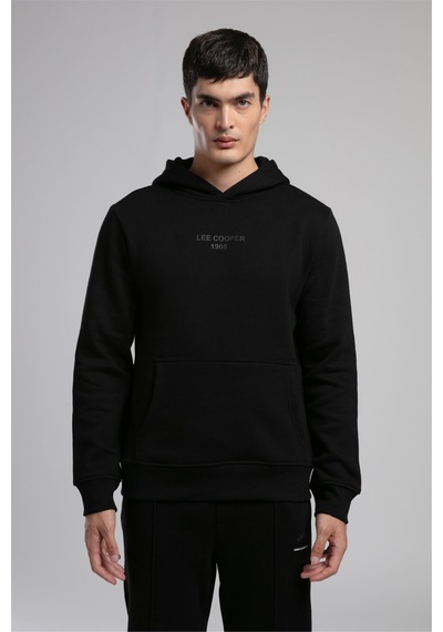 Lee Cooper Videl Erkek Kapüşonlu Sweatshirt Siyah-20991 Siyah
