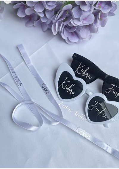 Gelin Damat Bride Gözlük İncisiz Beyaz