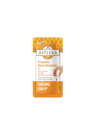 Apitera UP Doğal Bal, B Vitaminleri, Kırmızı Ginseng, Guarana ve Propolis İçeren Takviye Edici 56'lı Saşe