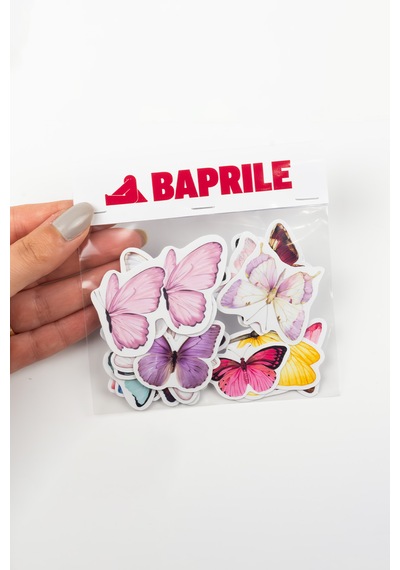 Renkli Kelebekler Sticker Paketi 22 Parça Kaliteli Su Geçirmez Etiket Seti Çok Renkli