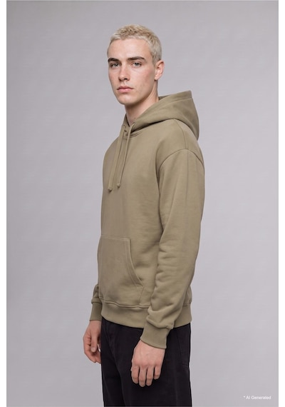 Defacto Regular Fit Kapüşonlu İçi Yumuşak Tüylü Kanguru Cepli Basic Sweatshirt X8283az26aukh404 Haki-kh404