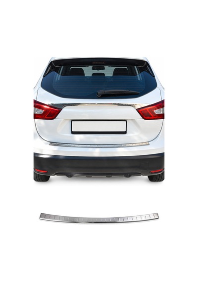 Nissan Qashqai J11 2017-2021 Uyumlu Krom Arka Tampon Eşiği Paslanmaz Çelik Taşlı Mat