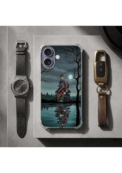 Printify Tecno Spark7t İle Uyumlu Simya Serisi Gölge Ve Cam Tasarımlı Uv Baskılı Köşe Korumalı Antişok Kılıf Şeffaf