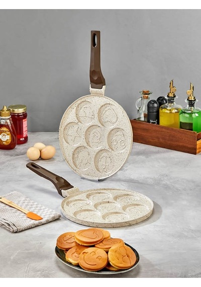 Crystal Emoji Döküm Pankek Tavası 26 Cm Gümüş- Siyah