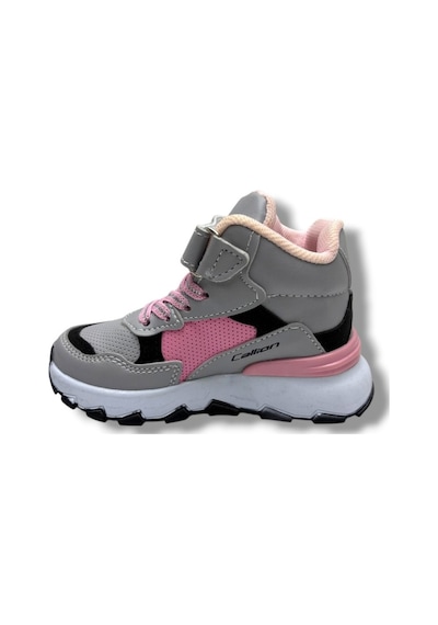 Callion 053-26 Deri Kürklü Patik Çocuk Spor Ayakkabı Buz Pembe Siyah 26-30 Füme